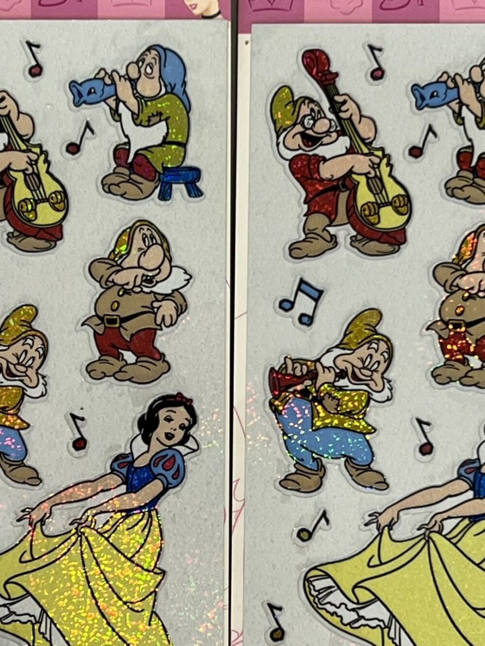 2 Packs Disney Snow White and the 7 Dwarfs Stickers Foil Shimmer Sandylion NIP - Picture 3 of 9